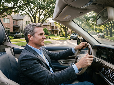 Man in Personal Car